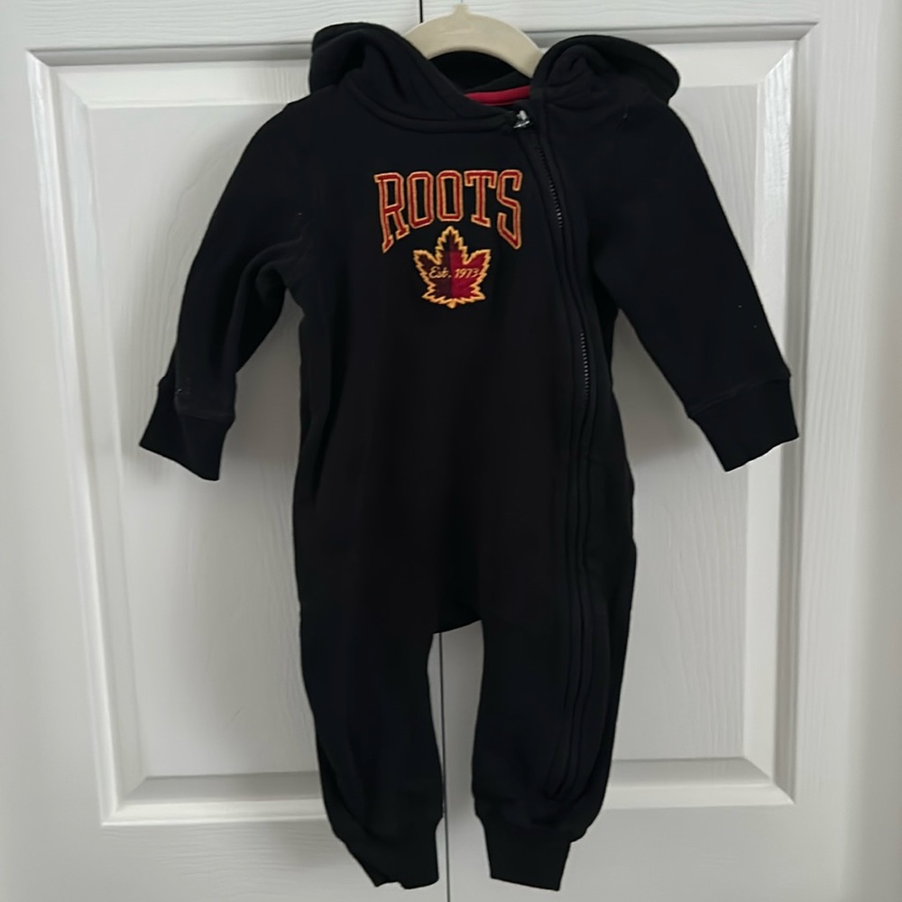 Roots Black One-Piece with Red/Gold Logo